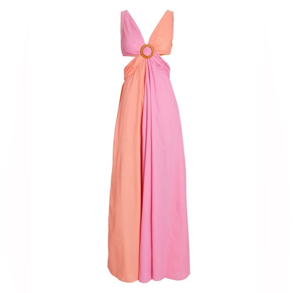 STAUD Passage Colorblock Cut-Out Maxi Dress - Picture 2 of 4
